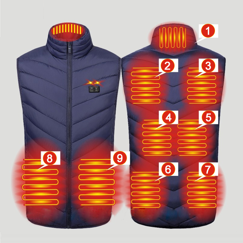 겨울 9구역 발열 조끼 야외 캠핑 사냥 조끼 남성용 U - Outdoor Hunting Heater 리뷰 및 가격