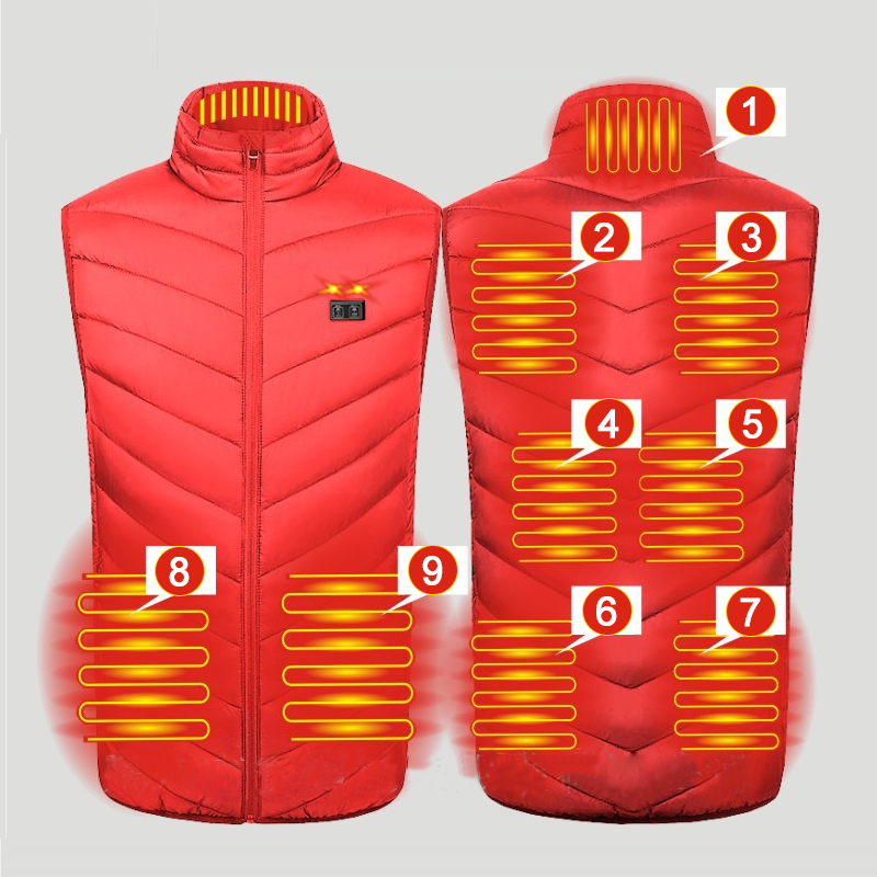 겨울 9구역 발열 조끼 야외 캠핑 사냥 조끼 남성용 U - Outdoor Hunting Heater 리뷰 및 가격