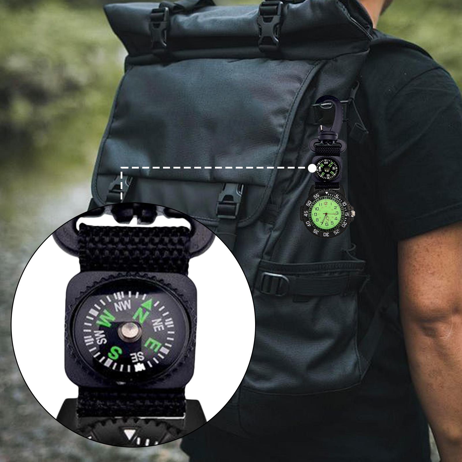 방수 발광 나침반 시계, 카라비너가 있는 쿼츠 포켓 시 - Hunting Outdoor Watch 리뷰 및 가격