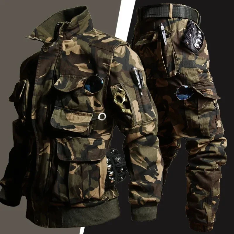 남성용 위장 세트 멀티 포켓 전술 재킷 및 사냥 카고  - Safari Outdoor Hunting Jackets 리뷰 및 가격