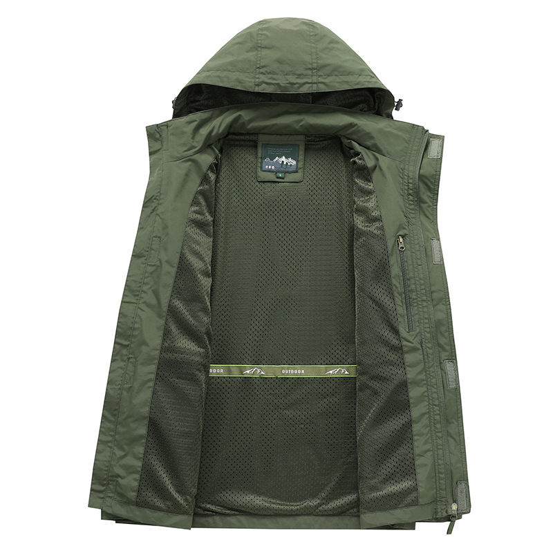 탈부착 가능한 소매 방풍 후드 재킷 남성용 아웃도어 군 - Safari Outdoor Hunting Jackets 리뷰 및 가격